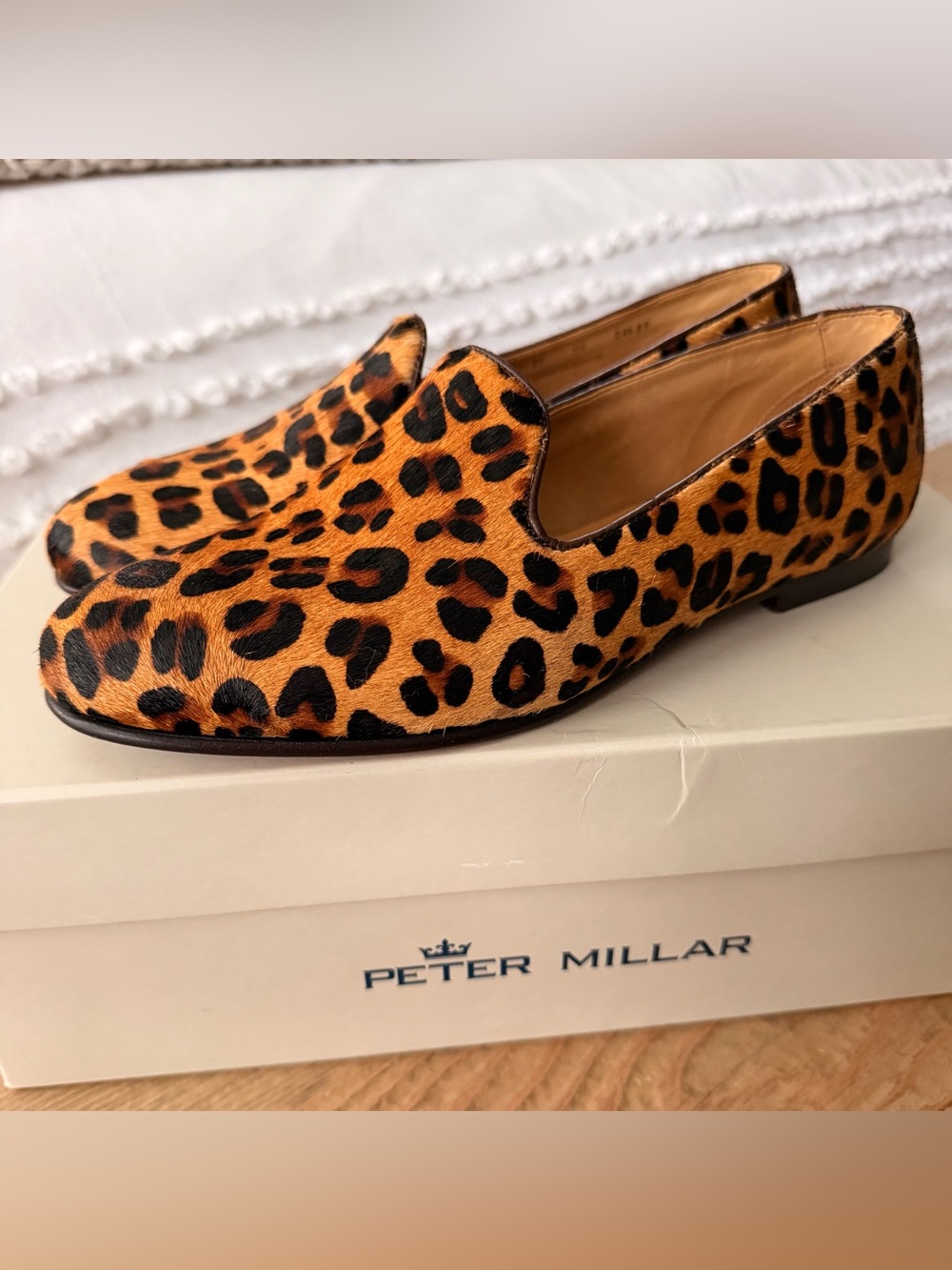 Peter Millar Leopard Print Slip-On Loafers - Tan & Black